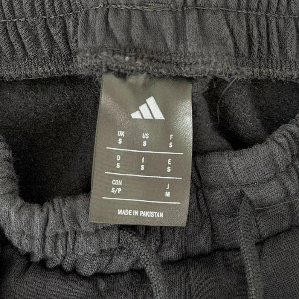 Adidas Mens Fleece Joggers Black Drawstring‎ Sweatpants Small Logo Activewear